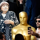 Varda’s stand-in and JR take a selfie last weekend in Los Angeles. (Photo: Kevork Djansezian/Getty Images)